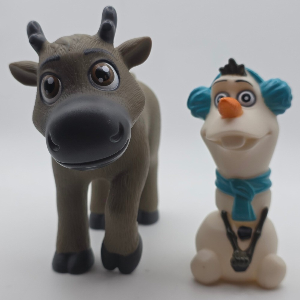 Disney Frozen Sven Olaf Figure Set Small Brown White Good Toy Cake Topper